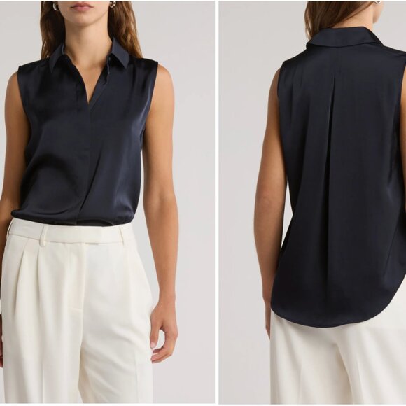 Rag and Bone Darla Sleeveless top, Black and White Polka Dot, Sz L - Picture 1 of 6